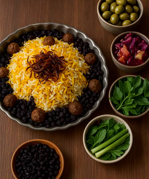 طرز تهیه رشته پلو مجلسی با گوشت خوشمزه و ساده برای ناهار یا شام