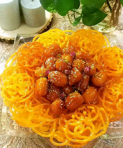 طرز تهیه زولبیا و بامیه خانگی آسان و خوشمزه مثل قنادی