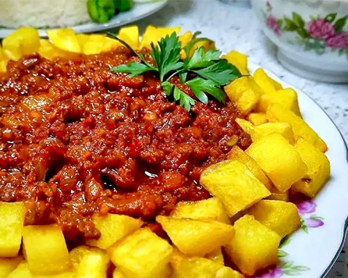 طرز تهیه واویشکا گوشت خوشمزه با سیب زمینی