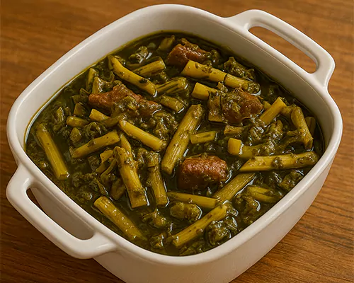 طرز تهیه خورش کنگر مجلسی با گوشت | دستور پخت مرحله به مرحله
