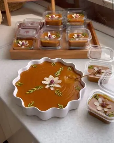 طرز تهیه حلوای شیر خوشمزه و لطیف نکات مهم و تزیین حلوای شیر