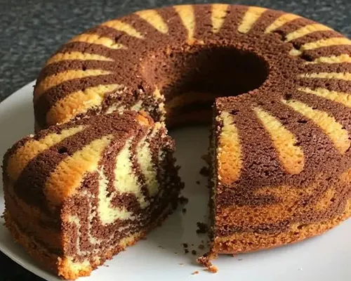 طرز تهیه کیک دو رنگ عصرانه با پف بینظیر | ساده، سریع و خوشمزه