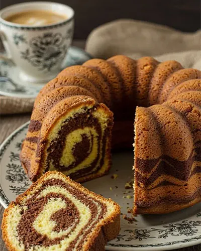 طرز تهیه کیک دو رنگ عصرانه با پف بینظیرساده، سریع و خوشمزه