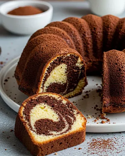 طرز تهیه کیک دو رنگ عصرانه با پف بینظیرساده، سریع و خوشمزه