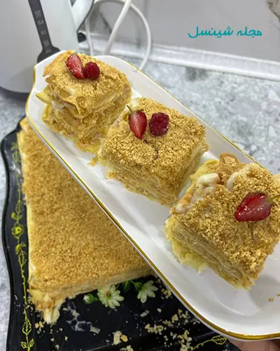 طرز تهیه شیرینی ناپلونی خانگی با خمیر هزارلا (ساده، سریع و خوشمزه)